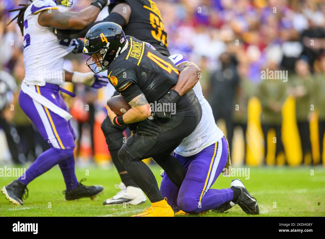 Minnesota Vikings linebacker Danielle Hunter (99) runs during an NFL  football game against the Washington Commanders, Sunday, November 06, 2022  in Landover. (AP Photo/Daniel Kucin Jr Stock Photo - Alamy