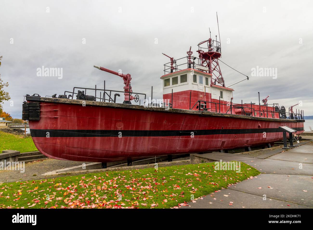 Historic Tacoma Fireboat No 1 on display on Ruston Way waterfront in Tacoma, Washington Stock Photo
