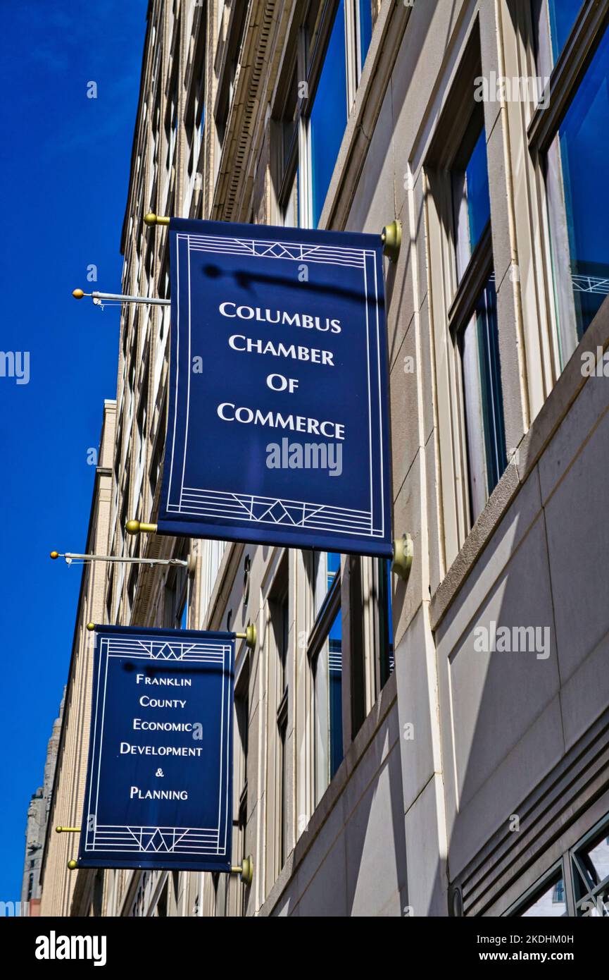 Columbus Ohio Chamber of Commerce sign in downtown 2022 Stock Photo Alamy
