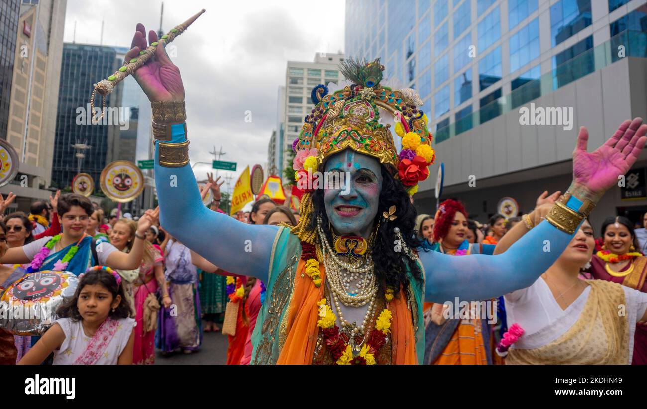 BELO HORIZONTE, MG - 22.08.2015: FESTIVAL RATHA-YATRA - evento religioso-cultural  milenar organizado pela Movimento Hare Krishna de Belo Horizonte. (Foto:  Nereu Jr. / Fotoarena Stock Photo - Alamy