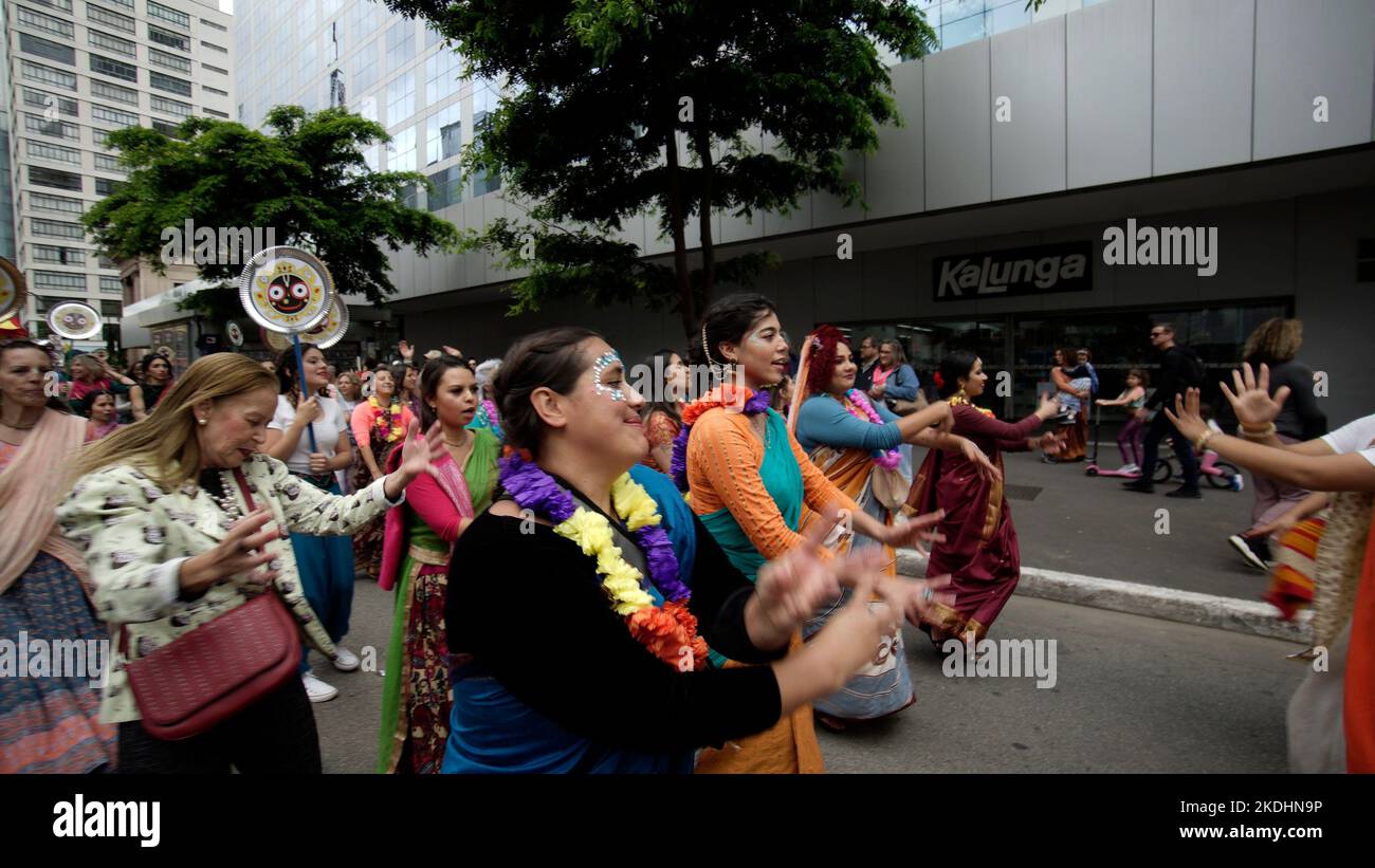 BELO HORIZONTE, MG - 22.08.2015: FESTIVAL RATHA-YATRA - evento religioso-cultural  milenar organizado pela Movimento Hare Krishna de Belo Horizonte. (Foto:  Nereu Jr. / Fotoarena Stock Photo - Alamy