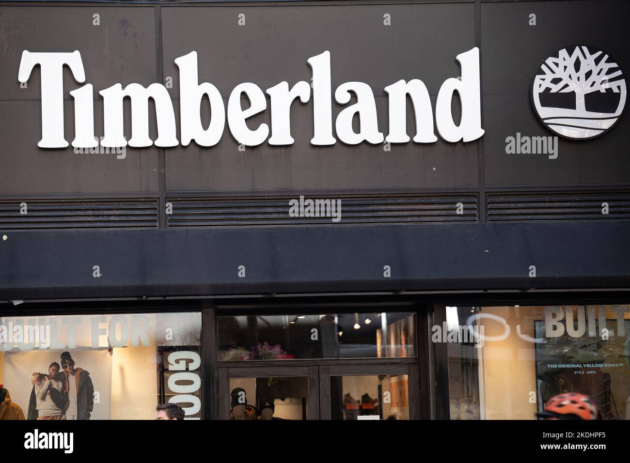 A shop sign of Timberland on November 5 2022 in New York City