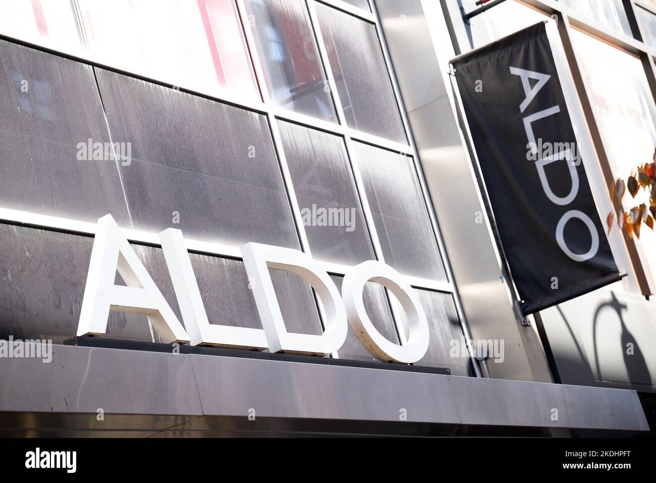 A shop sign of ALDO, on November 5, 2022 in New York City, USA. Photo