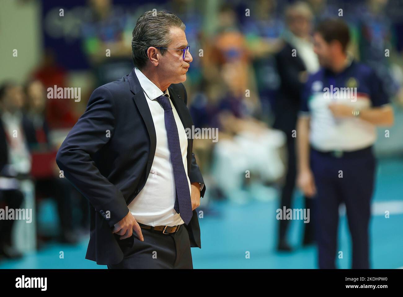 Monza, Italy. 06th Nov, 2022. Head coach Angelo Lorenzetti (Trentino Volley) during Vero Volley Monza vs Itas Trentino, Volleyball Italian Serie A Men Superleague Championship in Monza, Italy, November 06 2022 Credit: Independent Photo Agency/Alamy Live News Stock Photo
