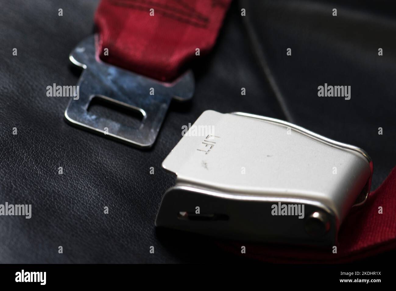 safety belt on seat Airplane Stock Photo Alamy