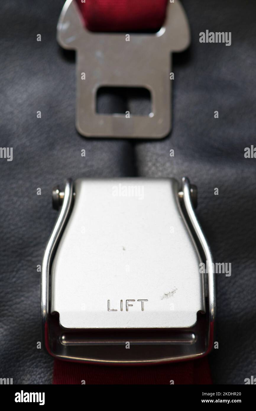 safety belt on seat Airplane Stock Photo Alamy