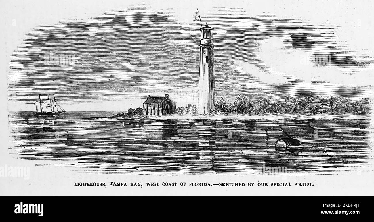 Lighthouse, Tampa Bay, West Coast of Florida. December 1862. 19th