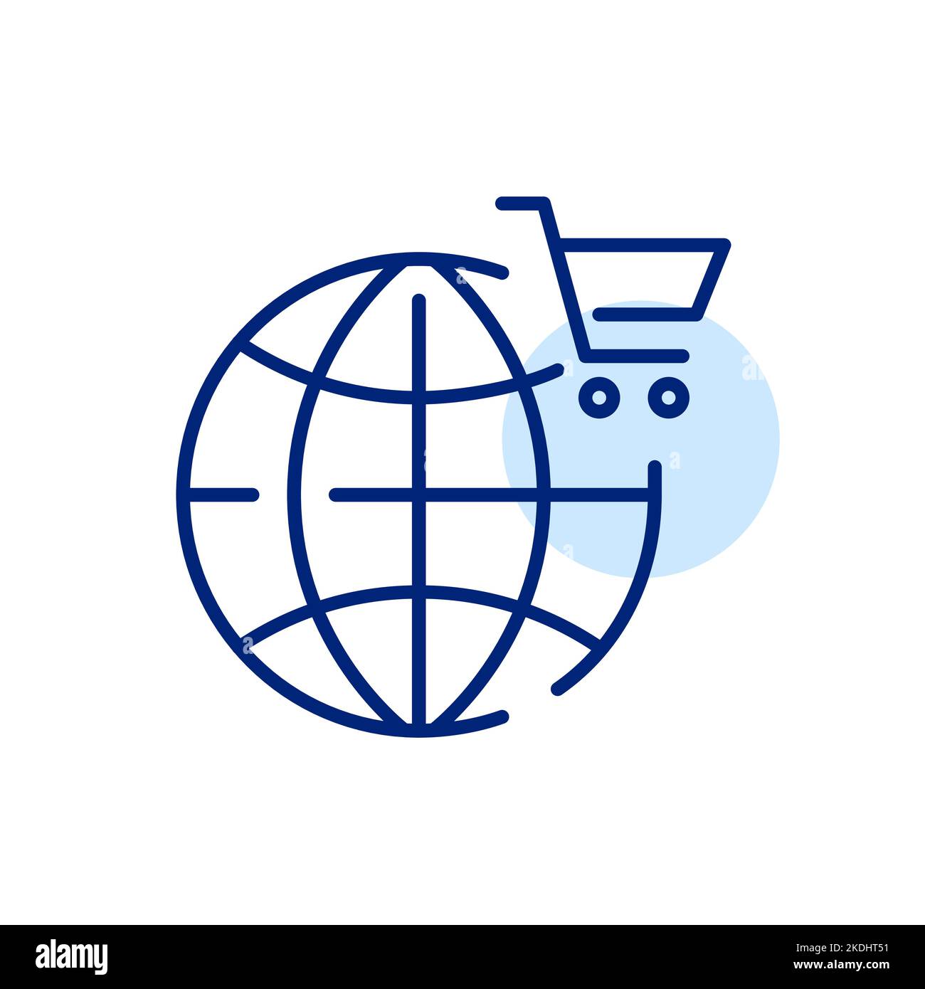 International shipment from online store. Pixel perfect, editable stroke line icon Stock Vector