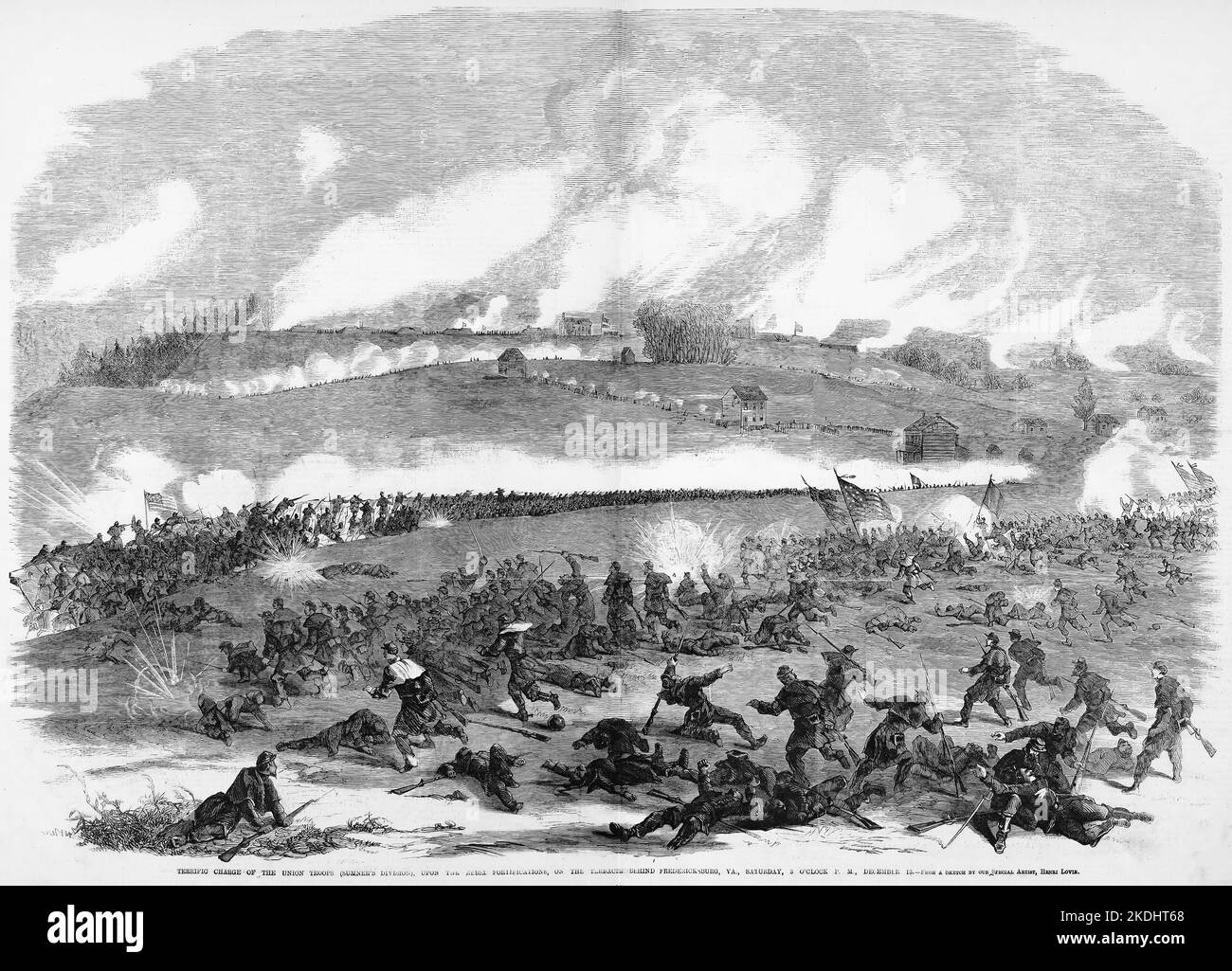 Terrific charge of the Union troops (Sumner's Division), upon the Rebel