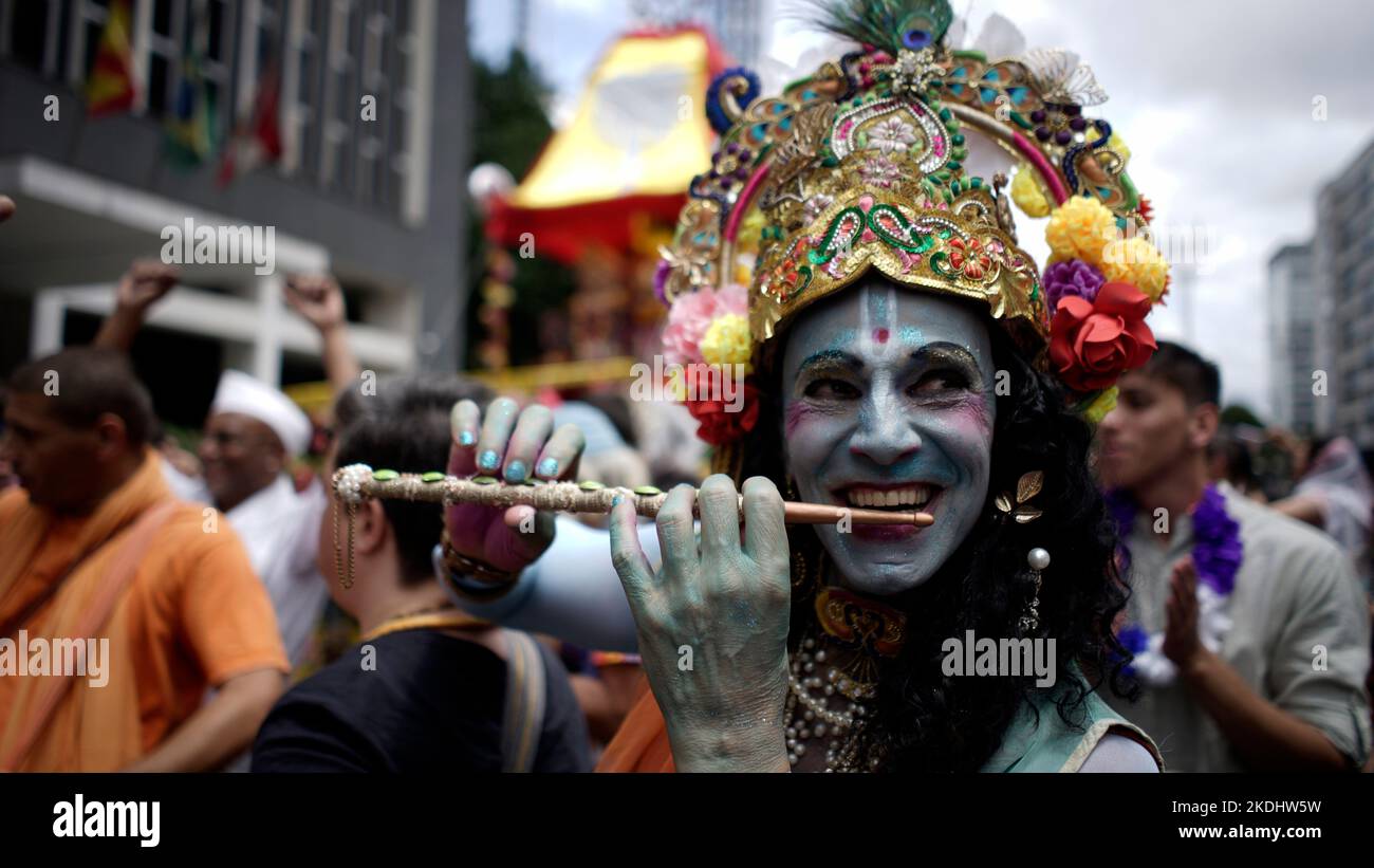 BELO HORIZONTE, MG - 22.08.2015: FESTIVAL RATHA-YATRA - evento religioso-cultural  milenar organizado pela Movimento Hare Krishna de Belo Horizonte. (Foto:  Nereu Jr. / Fotoarena Stock Photo - Alamy