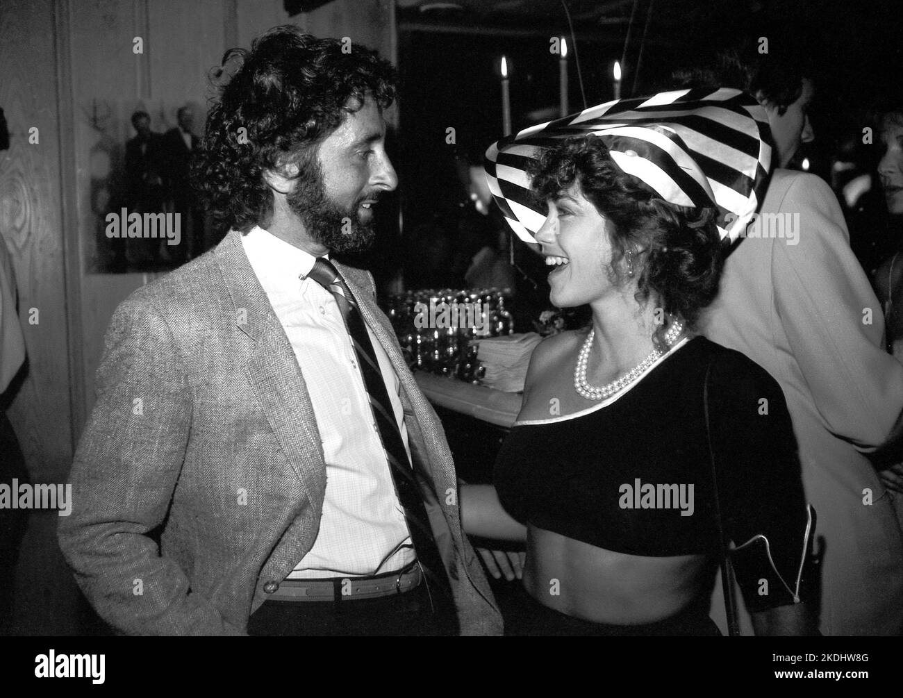 Barbi Benton with George Gradow at the Laugh In Syndication Party thrown by George Schlatter at Chasen's September 1983. Credit: Ralph Dominguez/MediaPunch Stock Photo