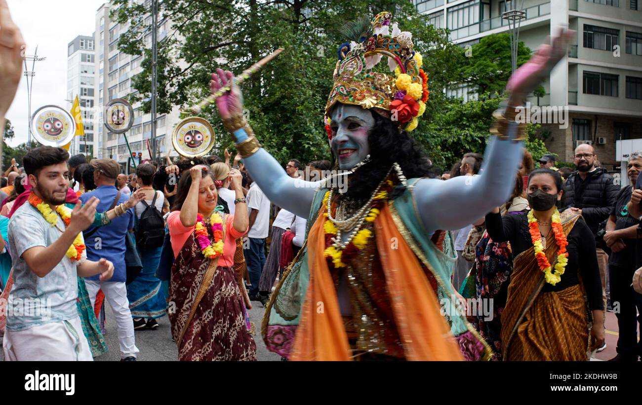 BELO HORIZONTE, MG - 22.08.2015: FESTIVAL RATHA-YATRA - evento religioso-cultural  milenar organizado pela Movimento Hare Krishna de Belo Horizonte. (Foto:  Nereu Jr. / Fotoarena Stock Photo - Alamy