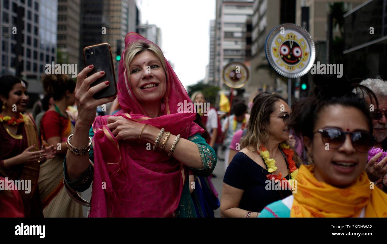 BELO HORIZONTE, MG - 22.08.2015: FESTIVAL RATHA-YATRA - evento religioso-cultural  milenar organizado pela Movimento Hare Krishna de Belo Horizonte. (Foto:  Nereu Jr. / Fotoarena Stock Photo - Alamy