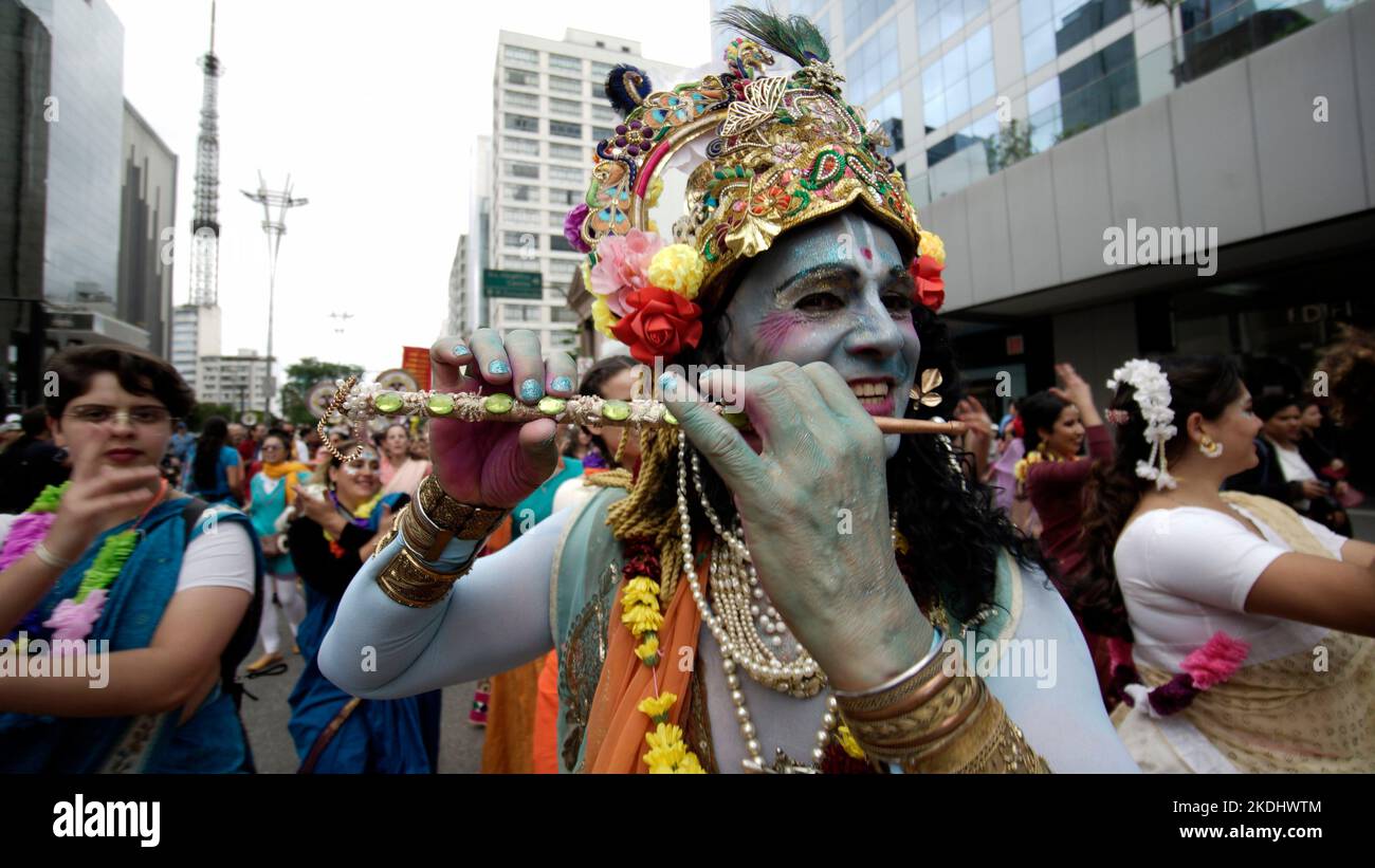 BELO HORIZONTE, MG - 22.08.2015: FESTIVAL RATHA-YATRA - evento religioso-cultural  milenar organizado pela Movimento Hare Krishna de Belo Horizonte. (Foto:  Nereu Jr. / Fotoarena Stock Photo - Alamy