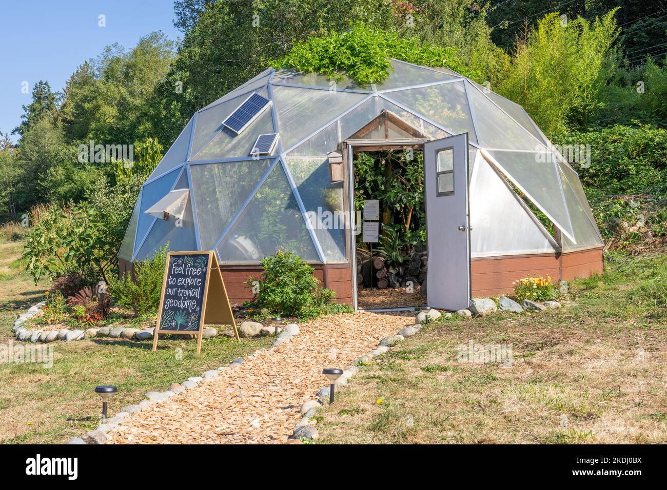 Chimacum, Washington, USA. 9/18/2022 Geothermal geodome filled with