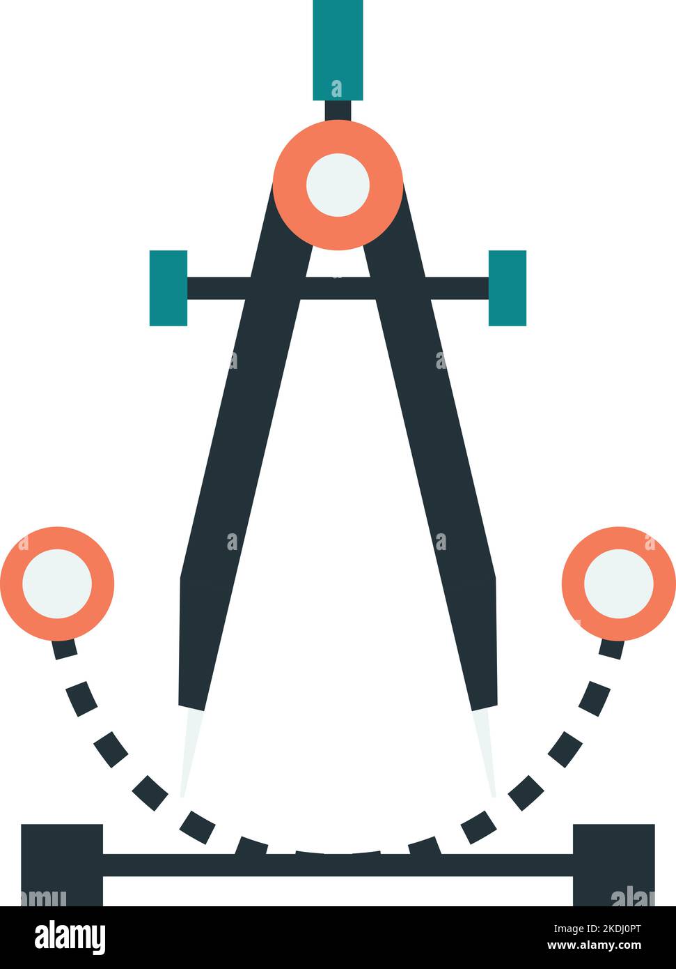 Compass divider illustration in minimal style isolated on background