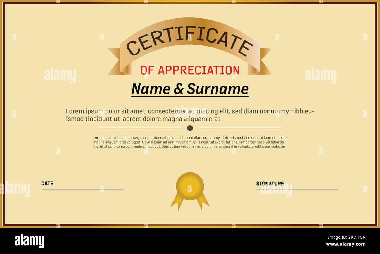 diploma certificate template vector, certificate of achievement border template Stock Vector