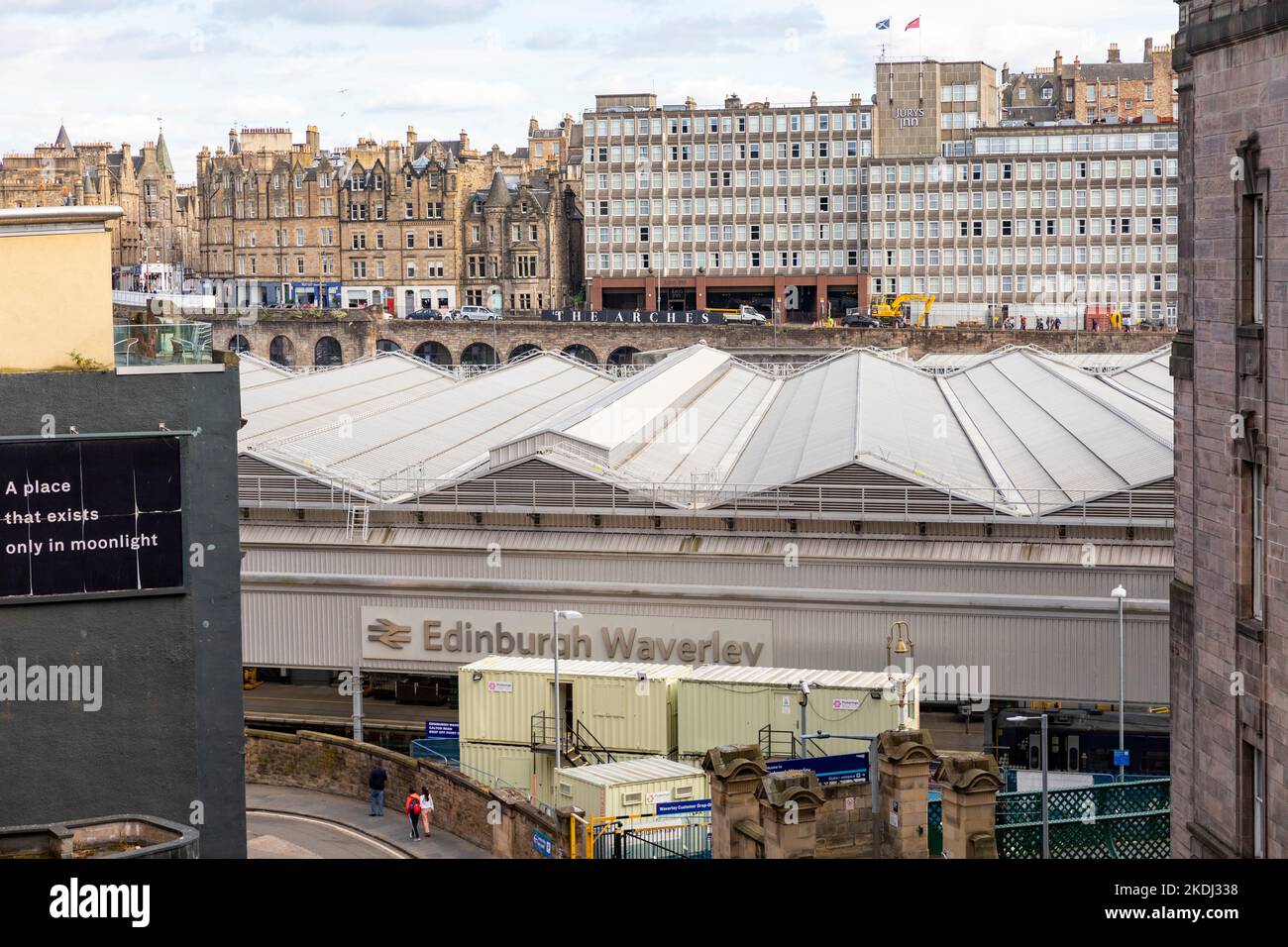 Edinburgh Waverley railway station exterior and roof , Edinburgh city centre,Scotland,UK,summer 2022 Stock Photo