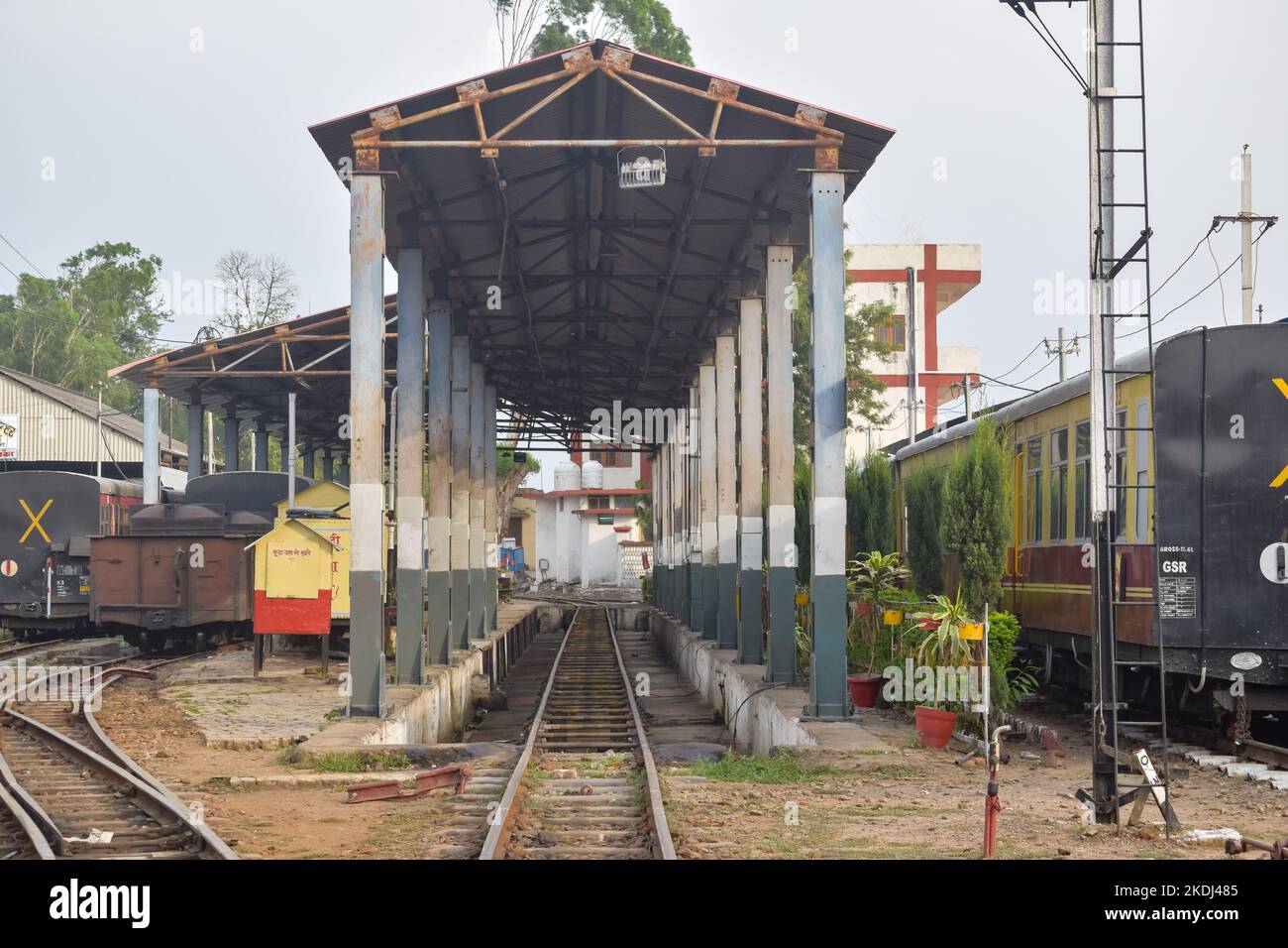 View of Toy train Railway Tracks from the middle during daytime near