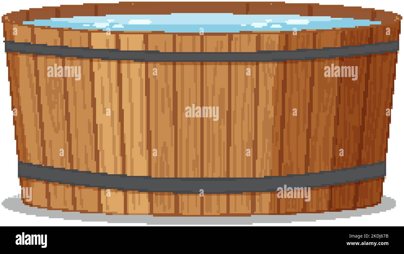 Wooden hot tub spa illustration Stock Vector Image & Art Alamy