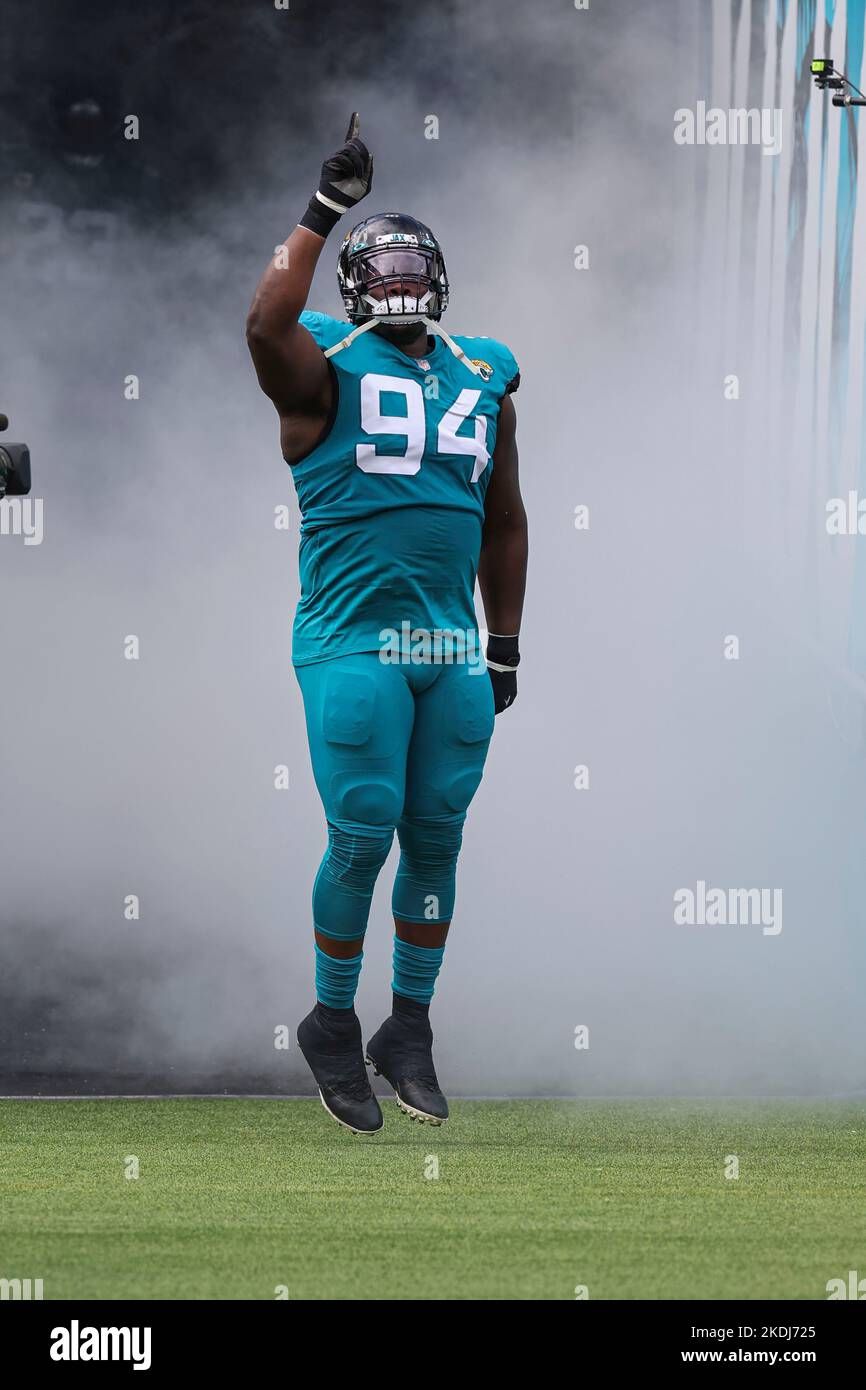 Jacksonville Jaguars defensive tackle Folorunso Fatukasi (94) during the  first half of an NFL football game against the Detroit Lions, Sunday, Dec.  4, 2022, in Detroit. (AP Photo/Duane Burleson Stock Photo - Alamy