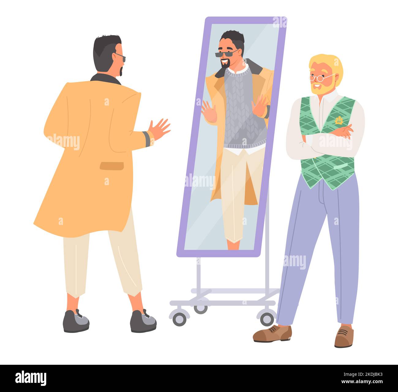 Fashion stylist working with client flat vector Stock Vector Image