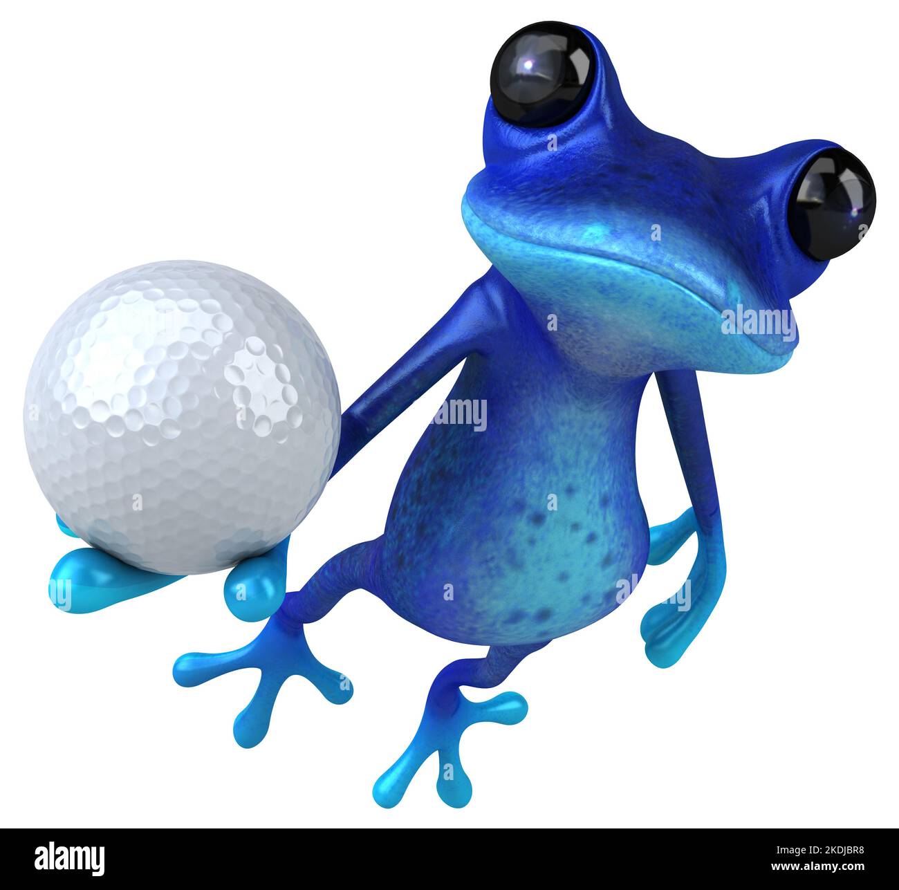 Fun blue frog 3D Illustration Stock Photo Alamy