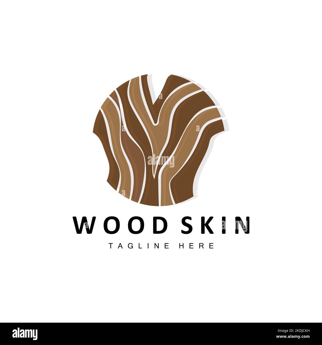 Wood Layer Logo Tree Bark Structure Design Forest Template Vector Stock