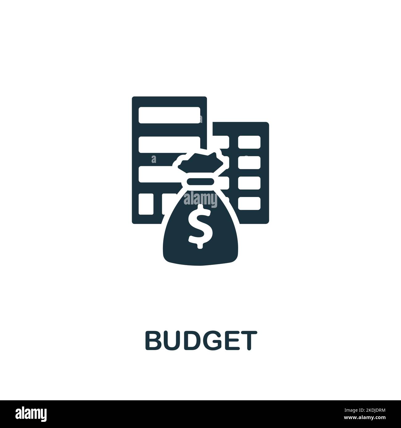 Budget icon. Simple line element company structure symbol for templates ...