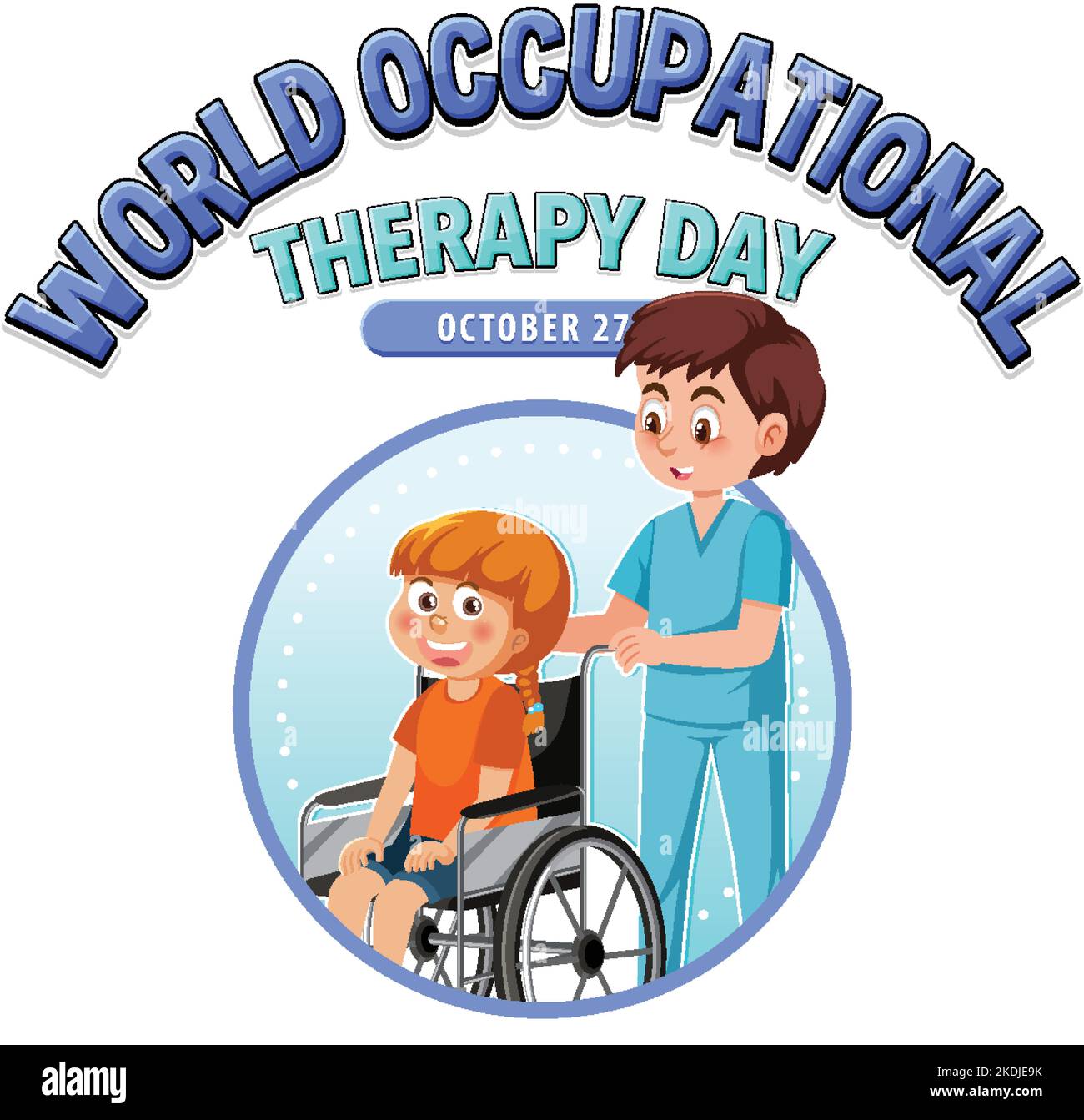 World occupational therapy day text banner design illustration Stock