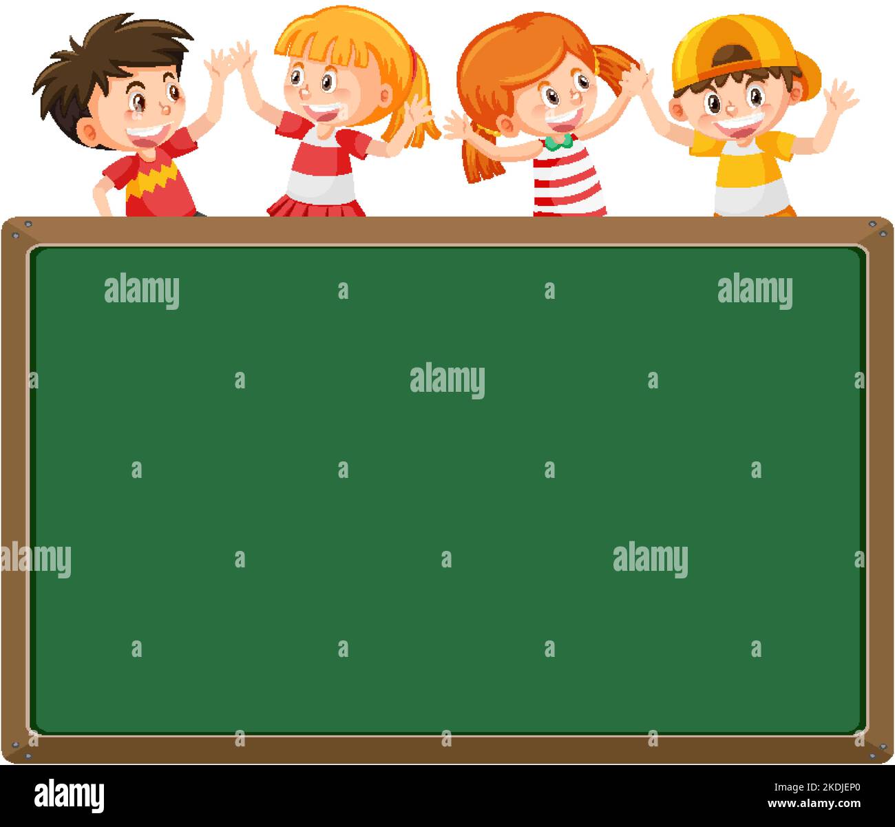 A blank board with children cartoon character illustration Stock Vector ...