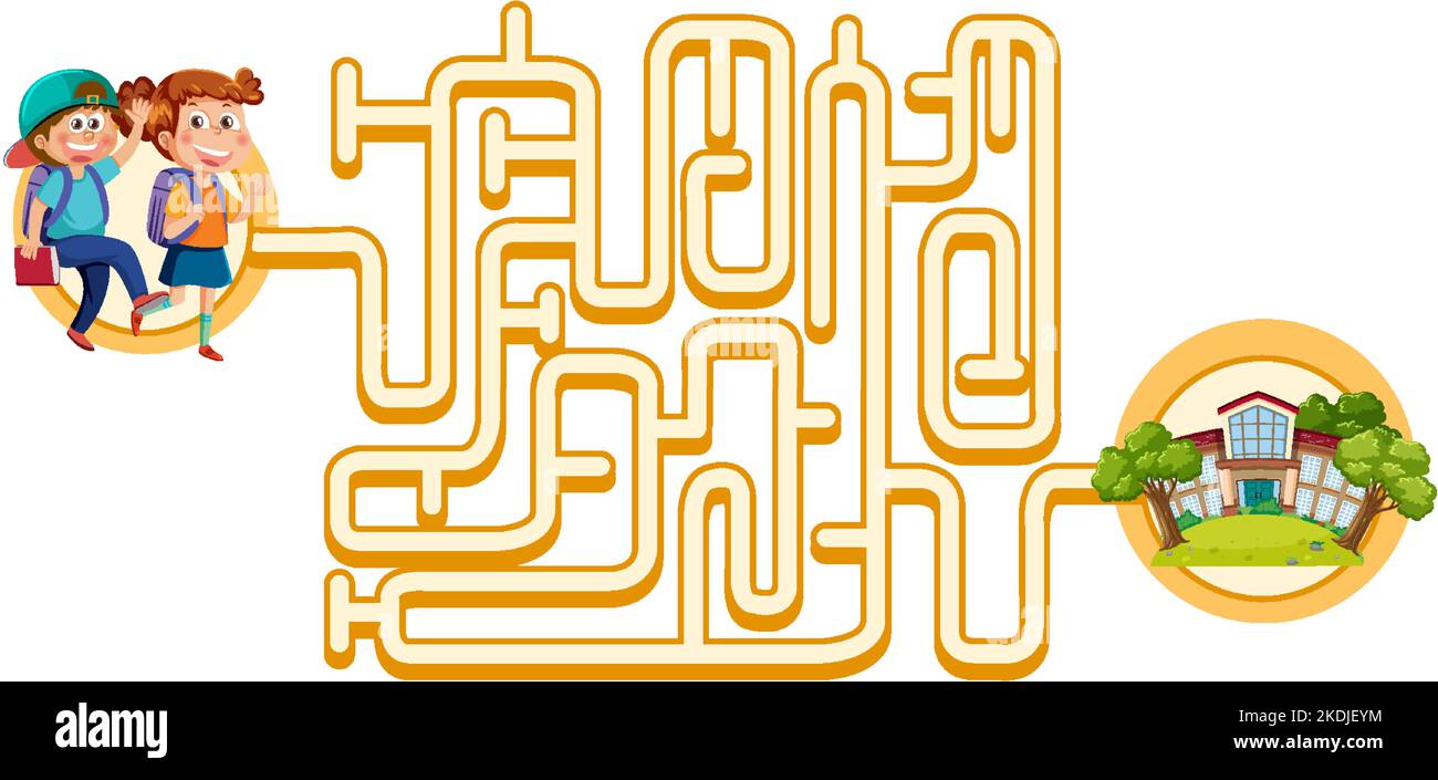 Maze game template for kids illustration Stock Vector Image & Art - Alamy