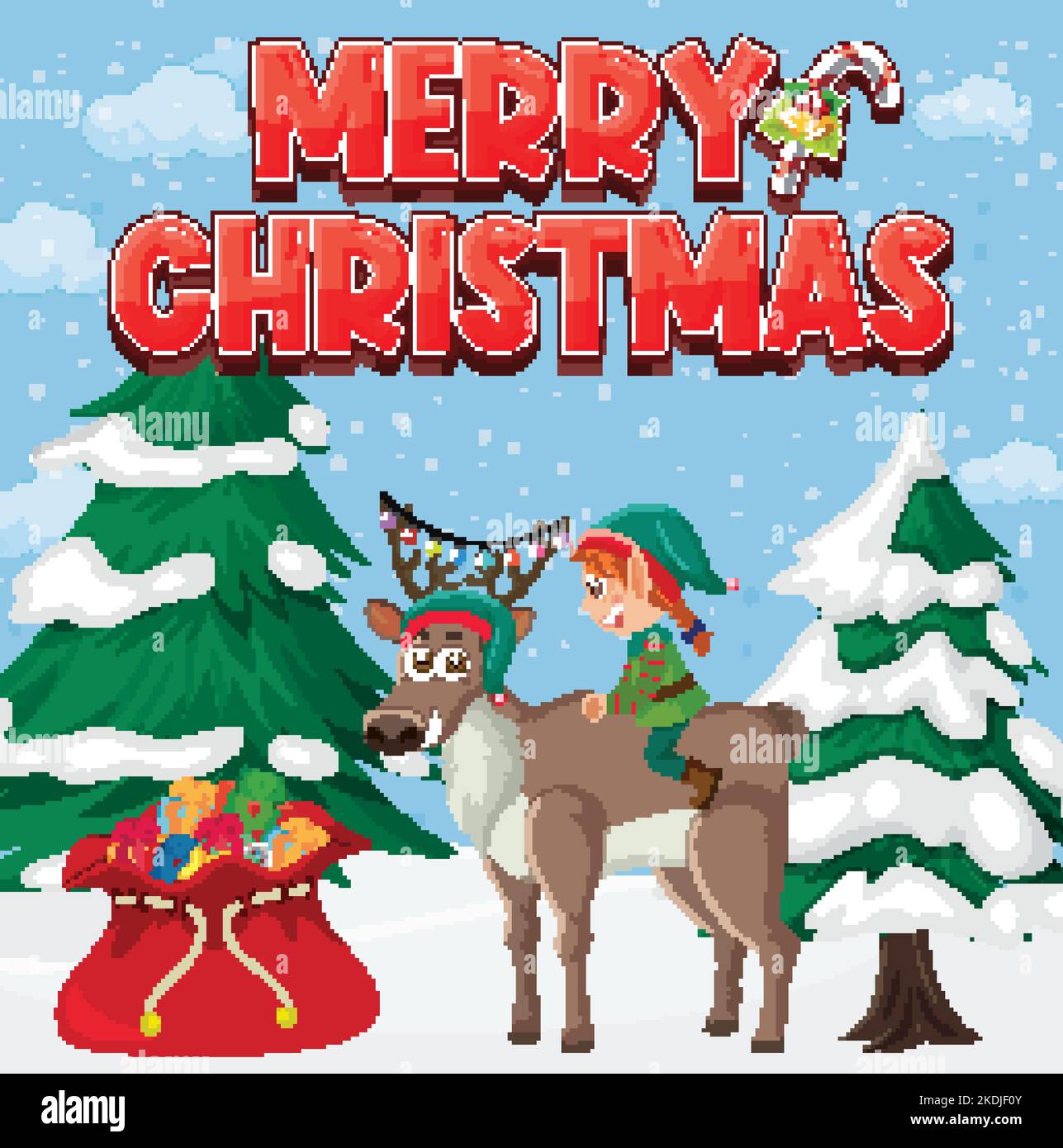 Merry Christmas poster design illustration Stock Vector Image & Art - Alamy