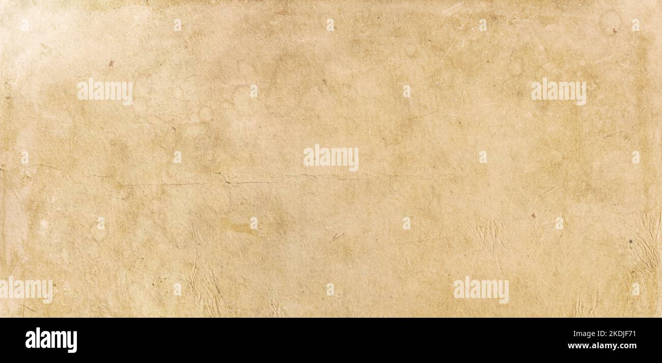Old parchment paper. Horizontal banner texture wallpaper Stock Photo