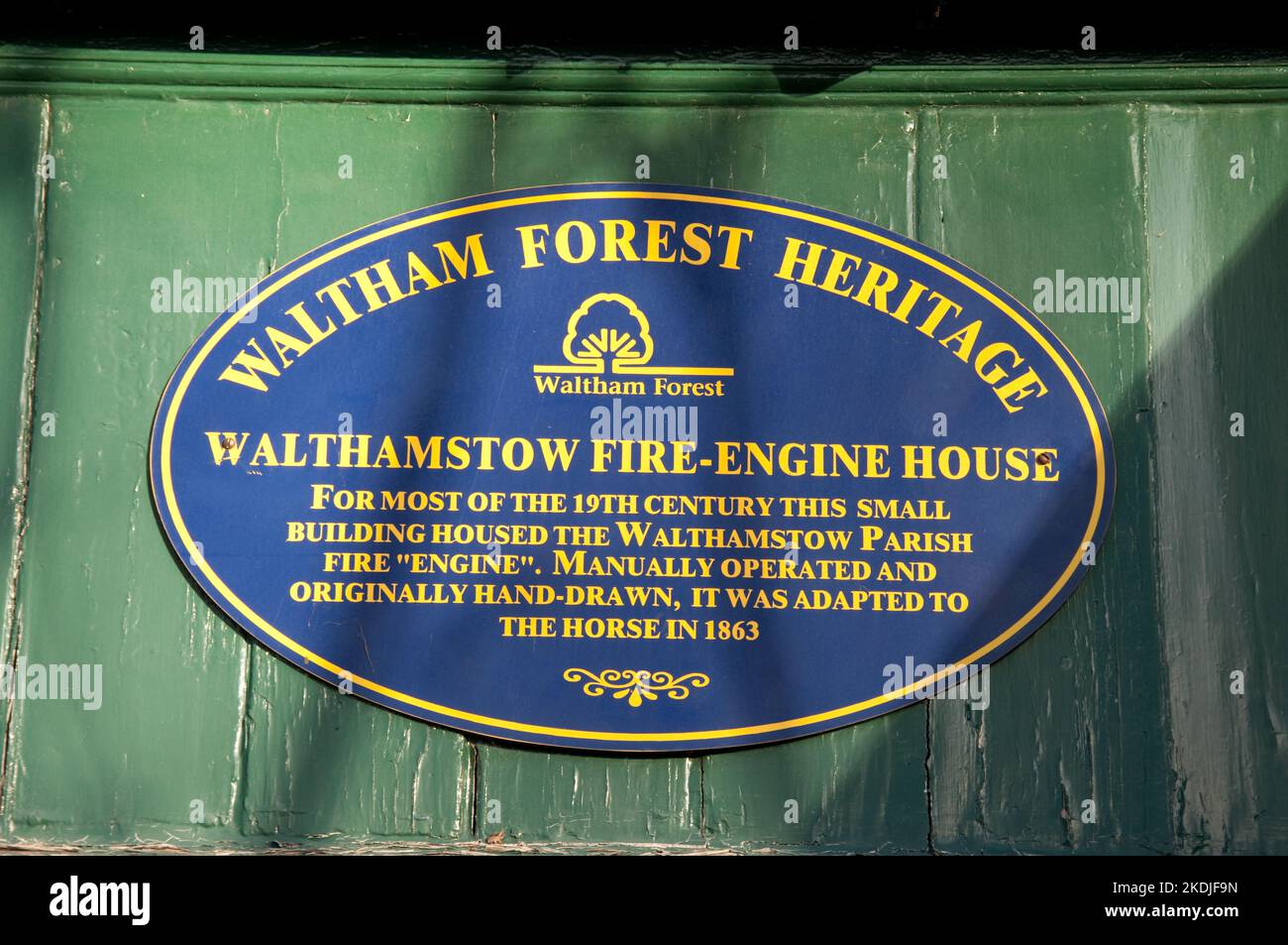 Sign denoting the building in which Waltham Fire Engine House was based