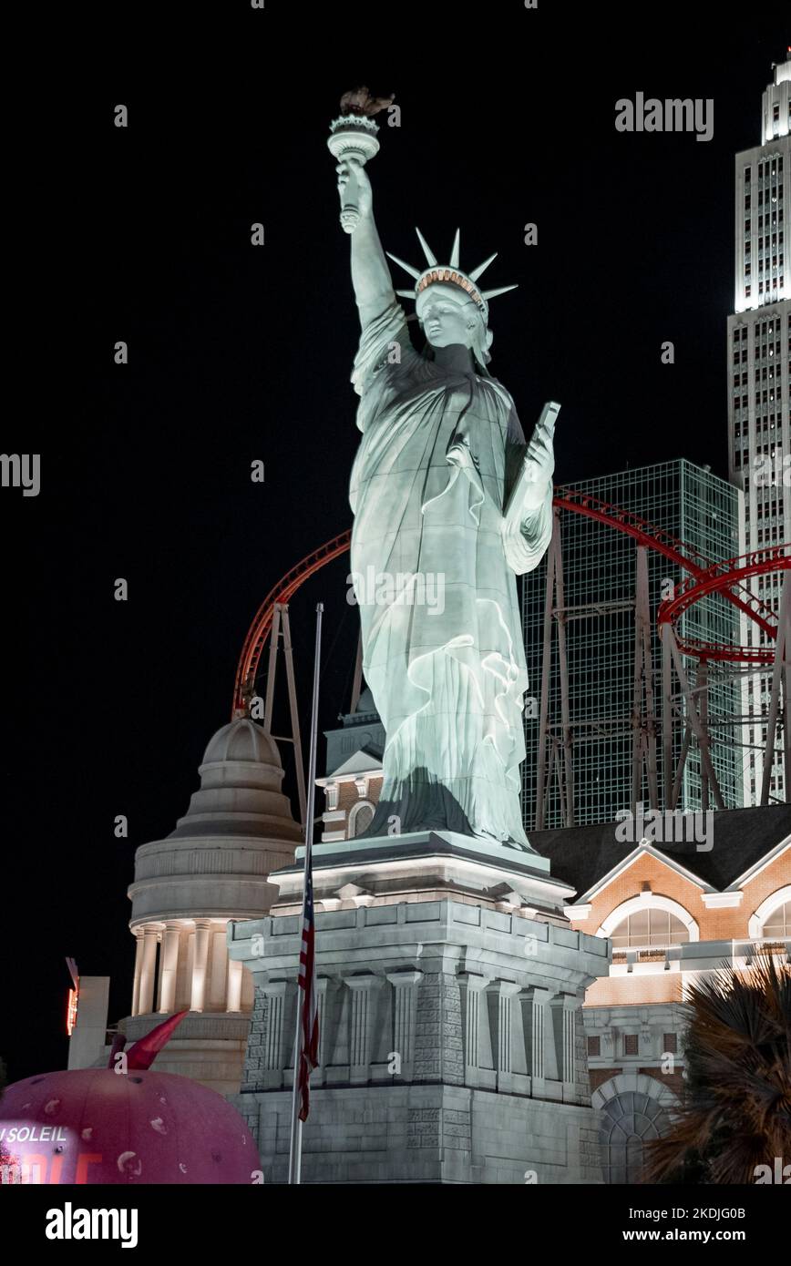 Replica of Statue Of Liberty in New York, New York hotel at Las Vegas