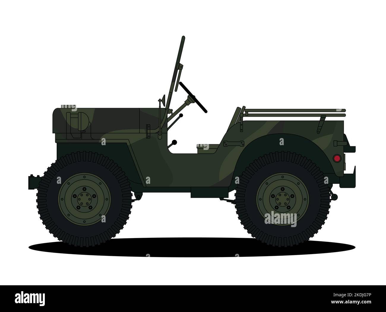 An American military car in camouflage color Stock Vector