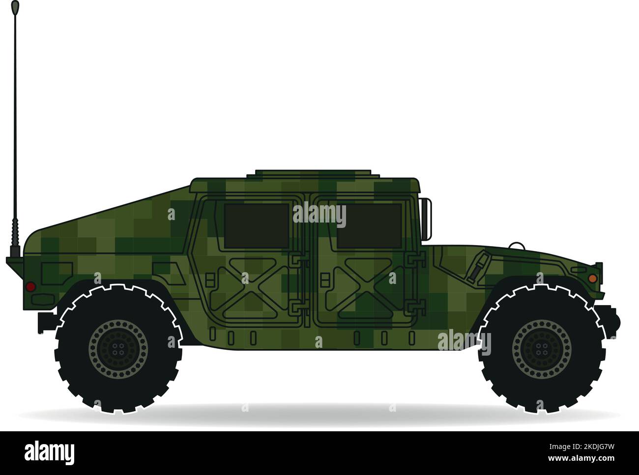 An American military vehicle in pixel camouflage Stock Vector