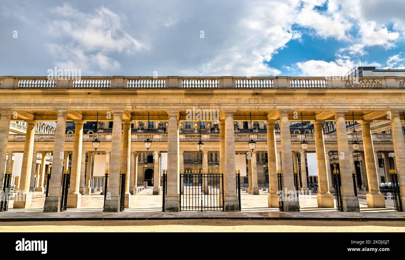 The PalaisRoyal, a former royal palace in the center of Paris, France
