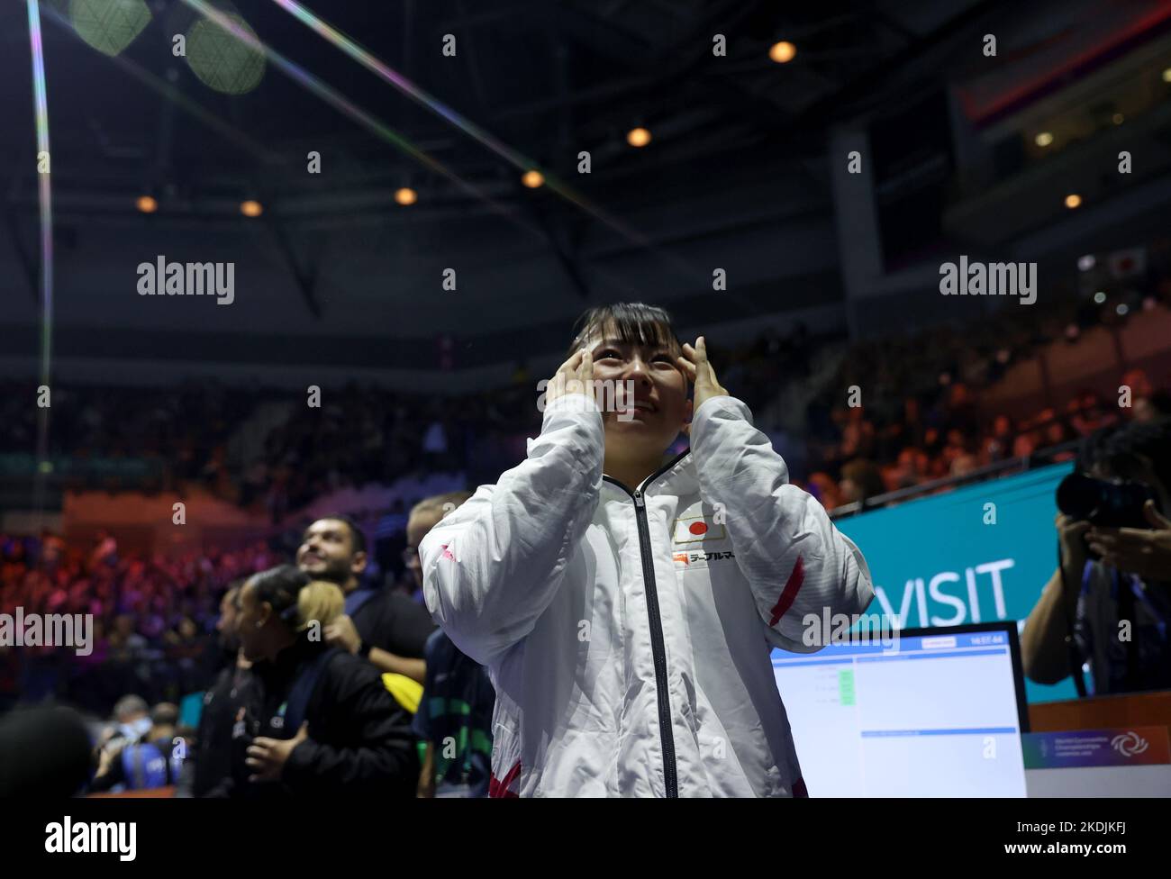 Liverpool, Britain. 6th Nov, 2022. Watanabe Hazuki of Japan reacts
