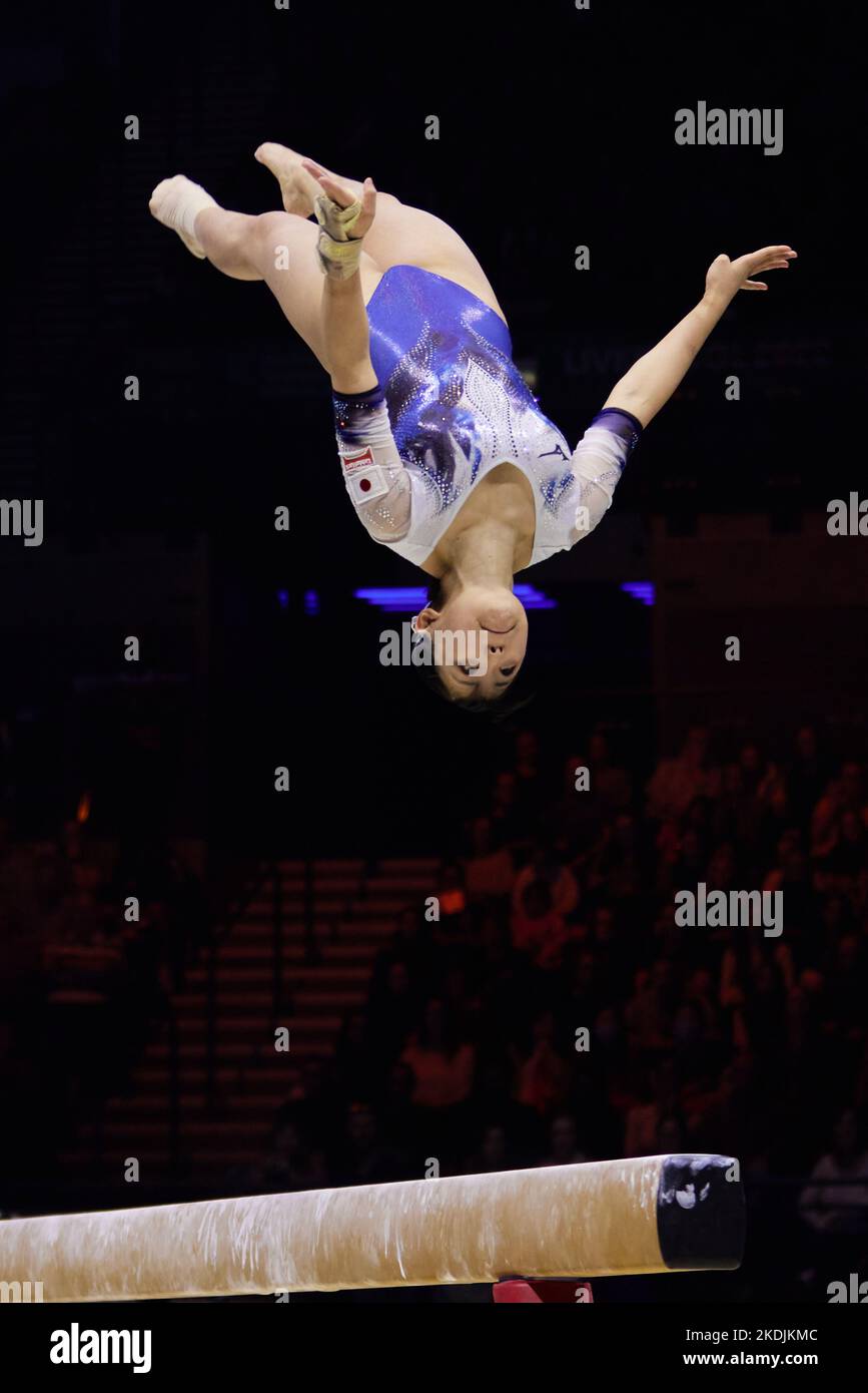 Liverpool, Britain. 6th Nov, 2022. Watanabe Hazuki of Japan competes ...