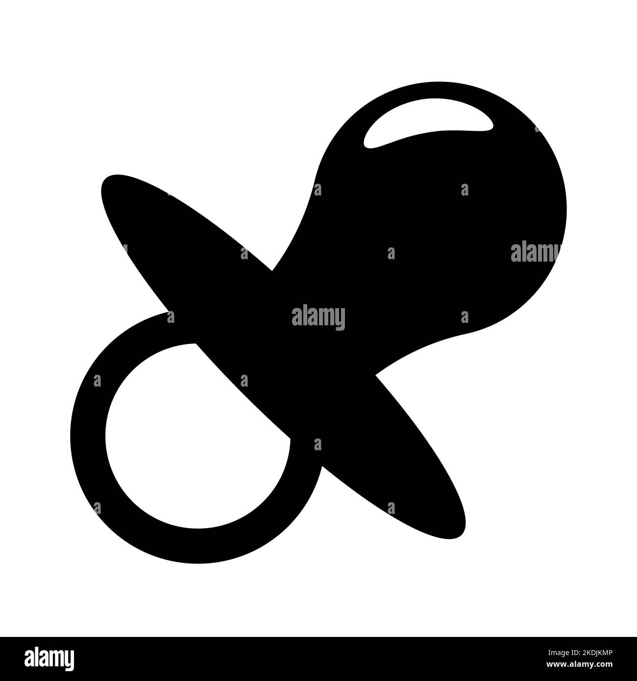 Baby pacifier icon. Dummy, soother or teether simple solid icon. Vector ...