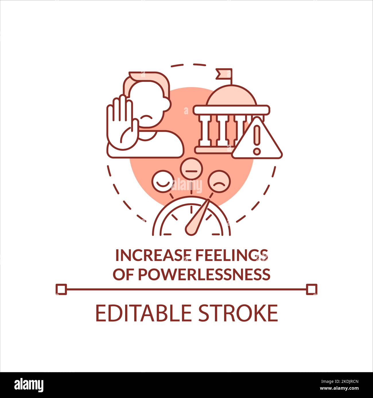 Increase feelings of powerlessness terracotta concept icon Stock Vector ...