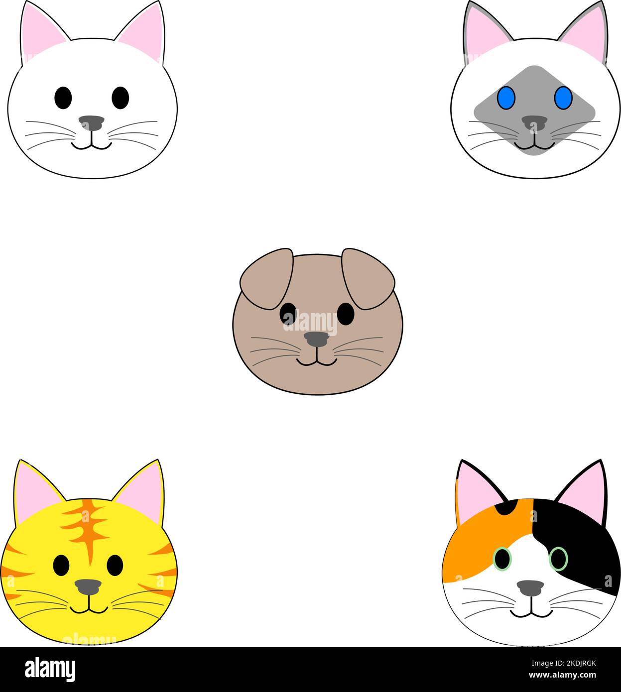 A group of Kittens icons Stock Vector