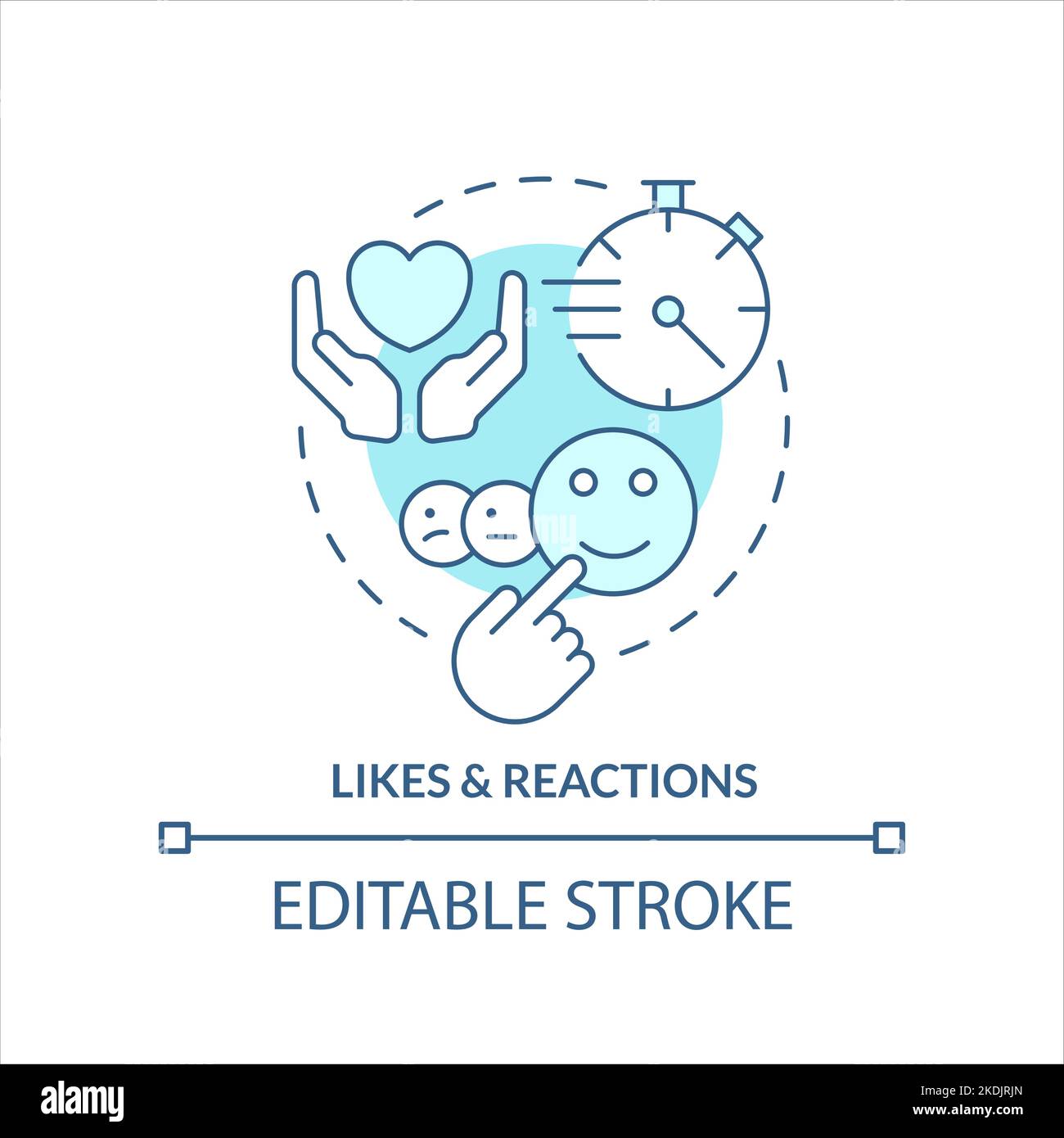 Likes and reaction turquoise concept icon Stock Vector