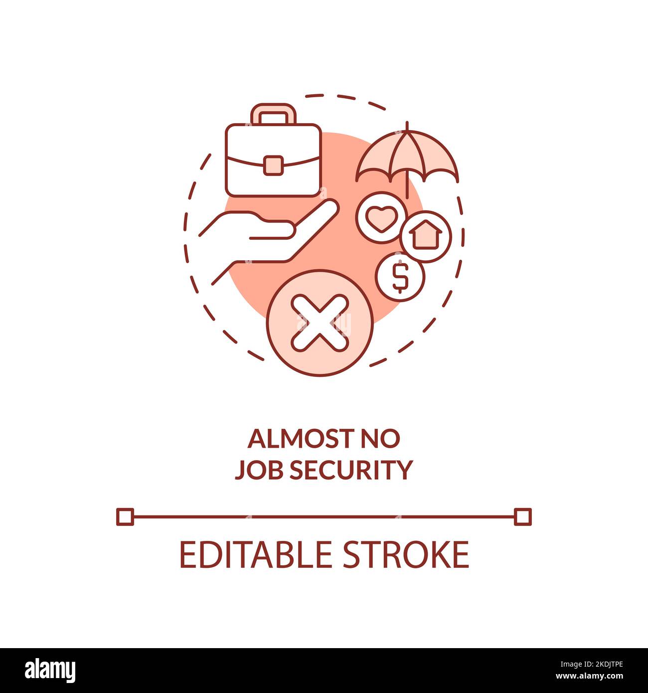 Lack of job security red concept icon Stock Vector Image & Art - Alamy