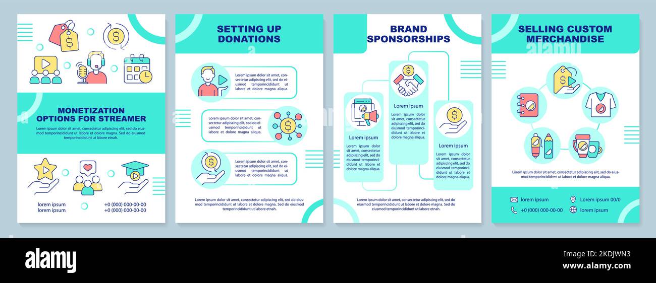 Monetization options for streamer brochure template Stock Vector Image ...