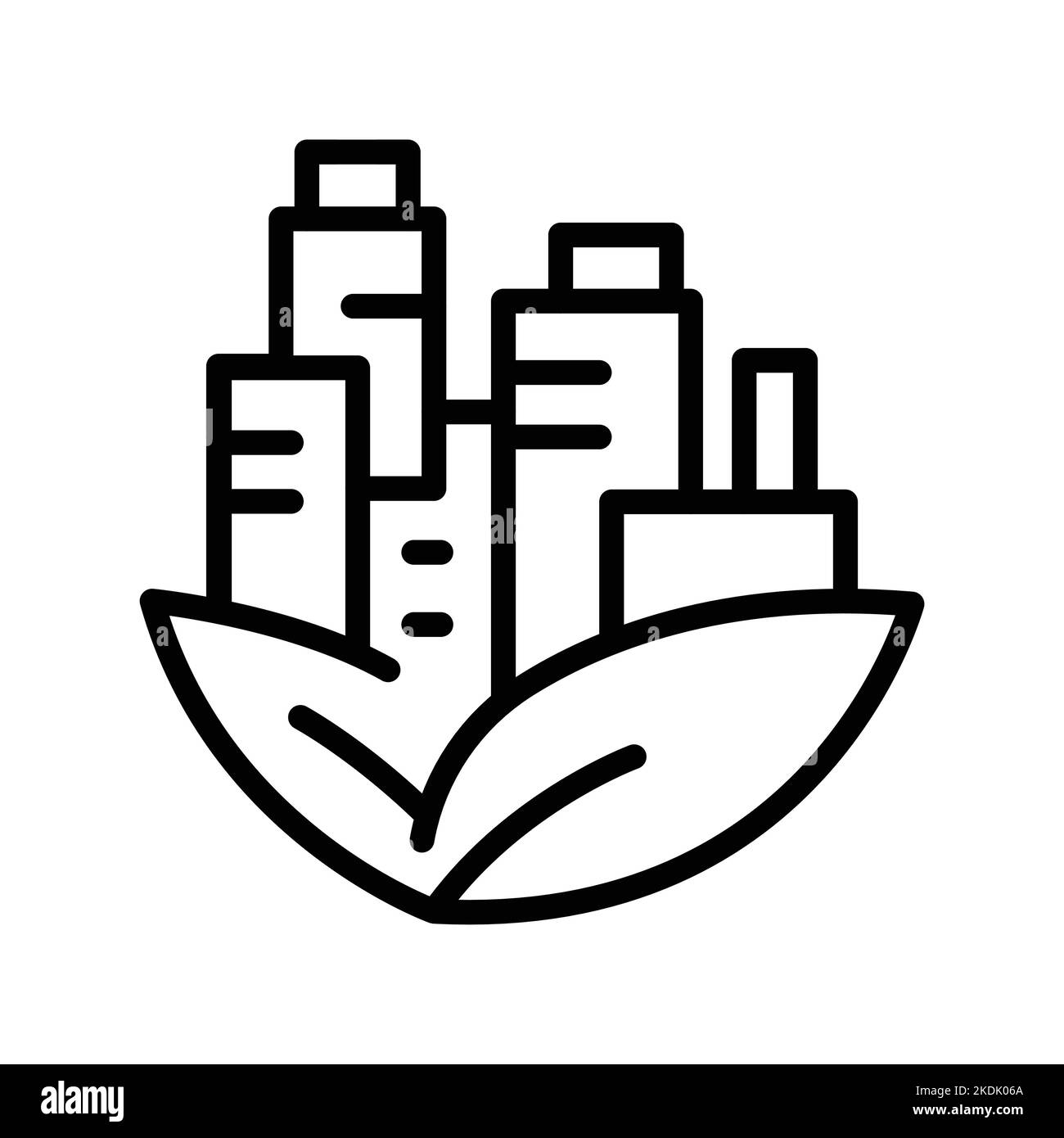 Eco city olor line icon pictogram for web page stock vector image