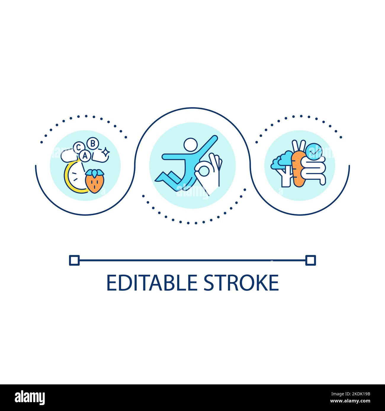 Healthy nutrition habit loop concept icon Stock Vector