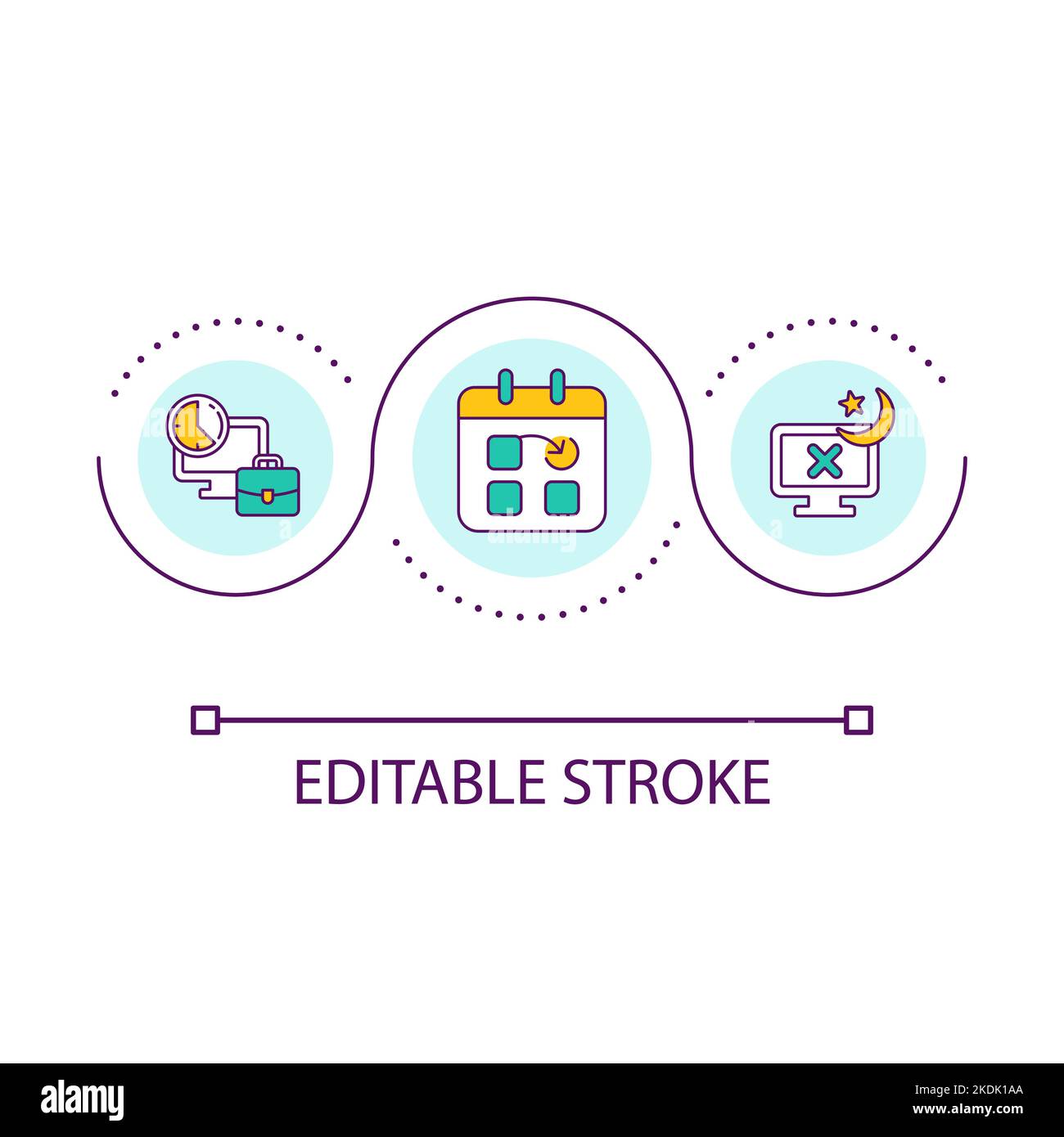 Job schedule loop concept icon Stock Vector